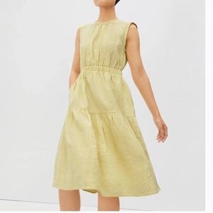 NWT Everlane linen open back dress
